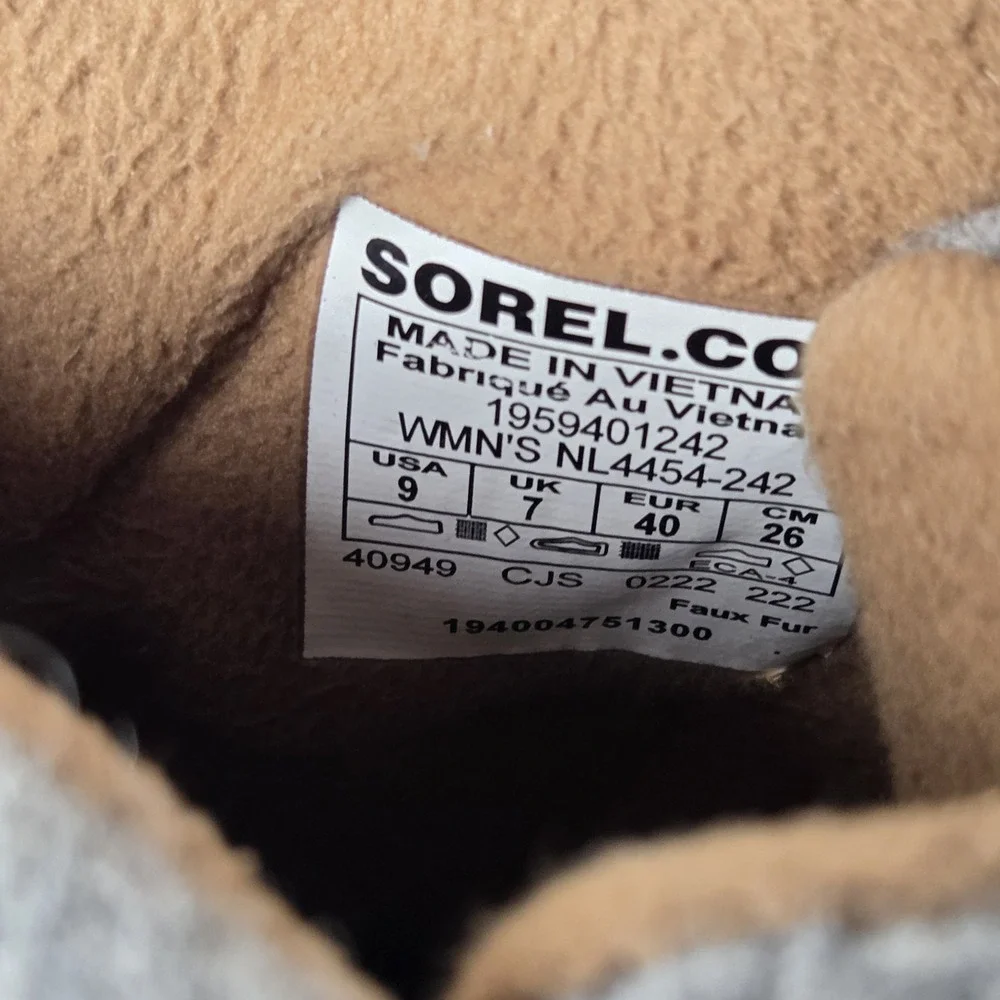 Sorel Explorer Li Carnival Felt Lined Lace Boots Womens Size 9 Outdoor Warm Snow
